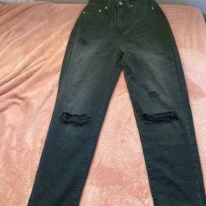 Black straight leg jeans
